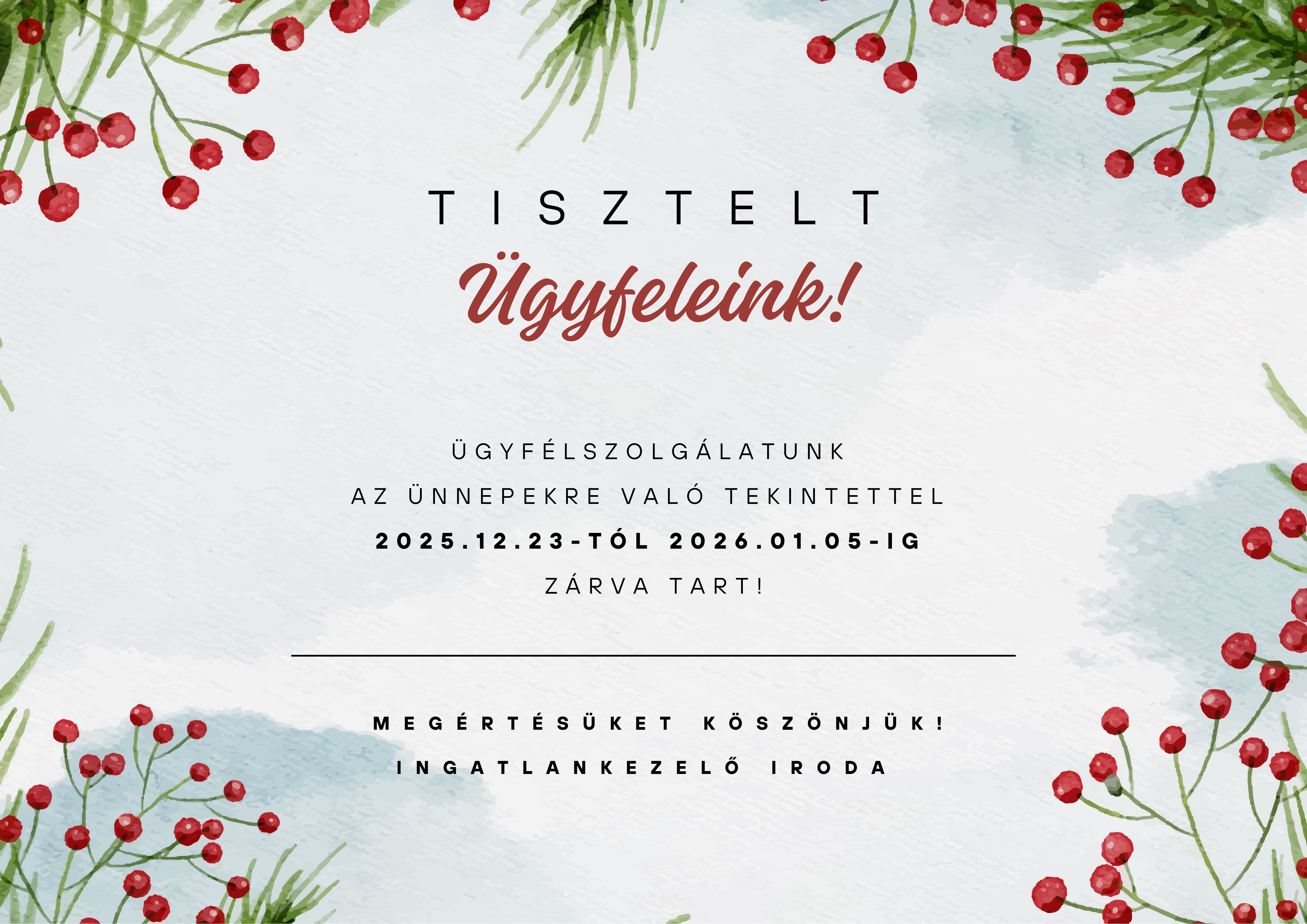 2025 ünnepi nyitvatartás